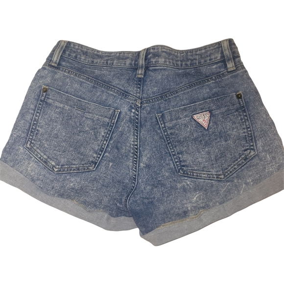 Vintage 90's Guess Acid Washed Denim Shorts 26 - Picture 3 of 3